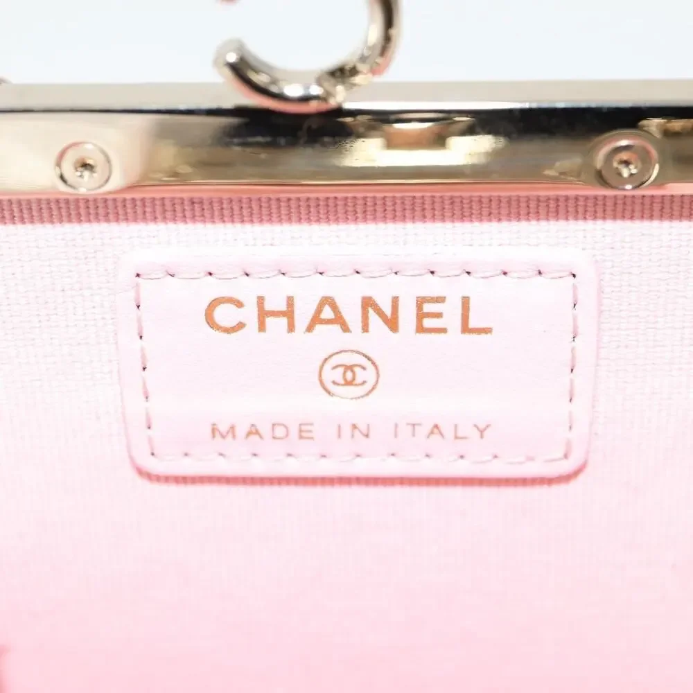 Chanel Matelasse Lambskin Chain Pouch Crossbody Bag Black